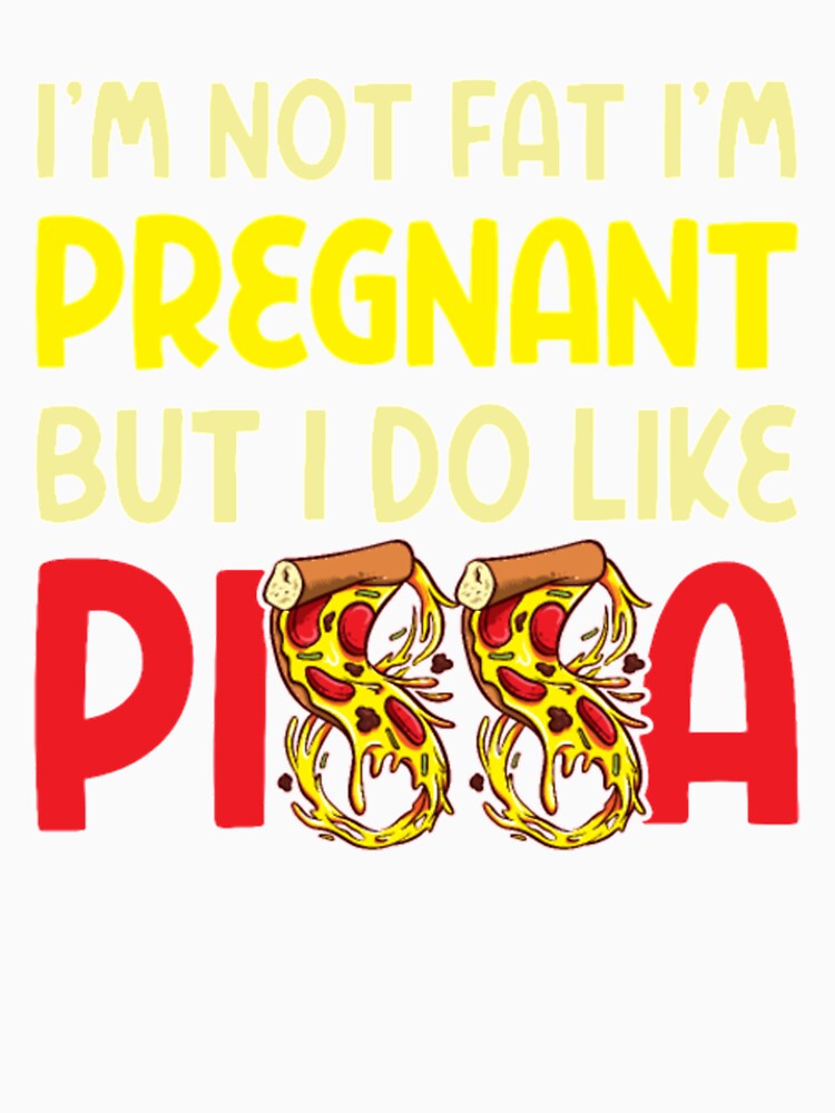 Pregnant But I Like Pizza by ClamenTaon Unisex , , , Long Sleeve Tee