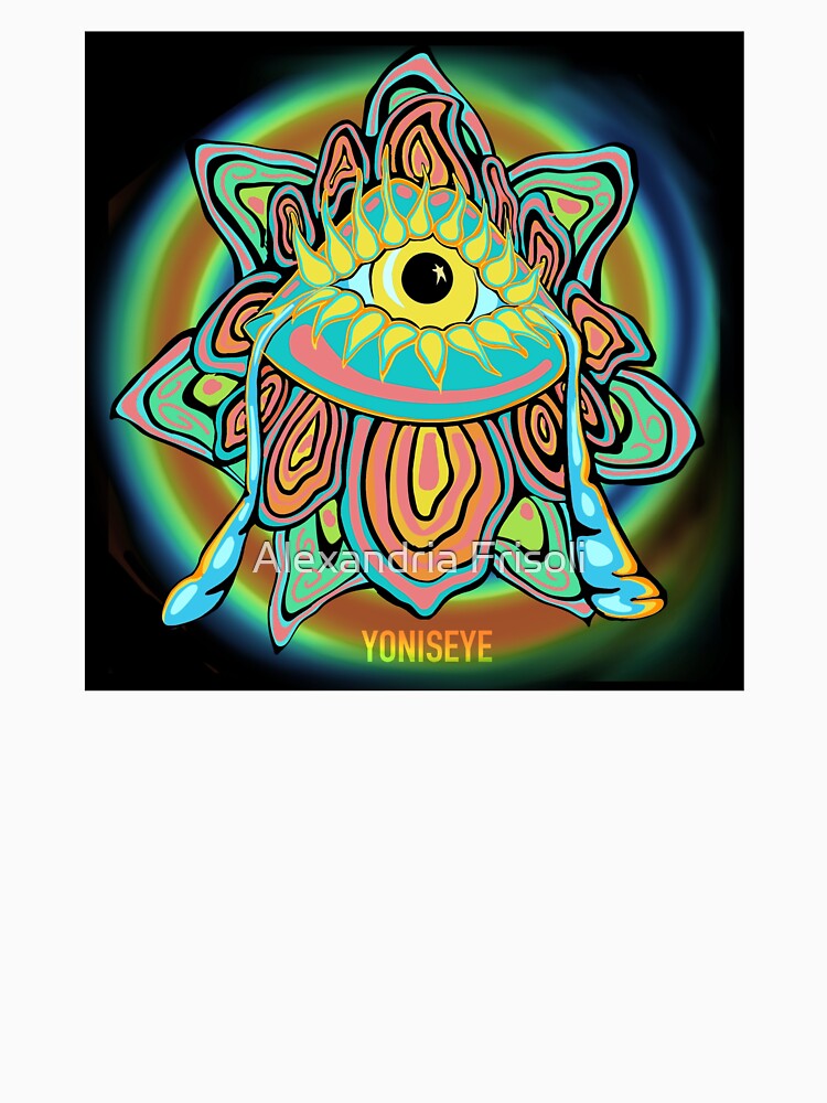 Yoni Rainbow Flower Trip 5/6 (black vignette swirl background) | Yonis Eye | Frisoli by Alexandria Frisoli