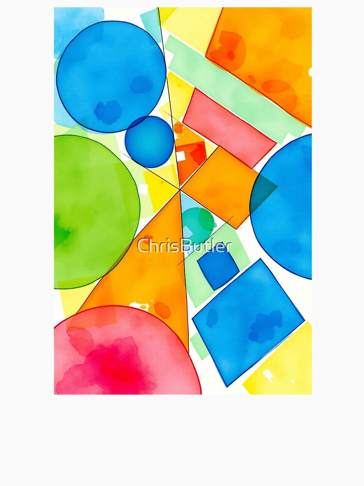 Vibrant Abstract Geometry In Watercolor by ChrisButler