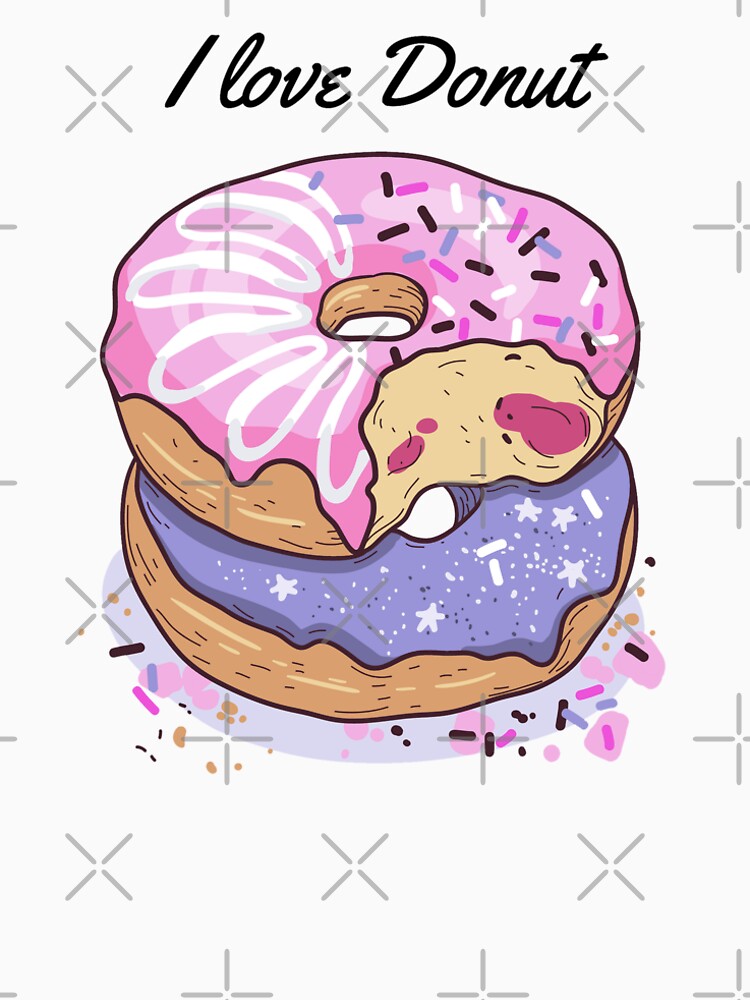 I love DONUT by DesignAndTales Unisex , , , Long Sleeve Tee