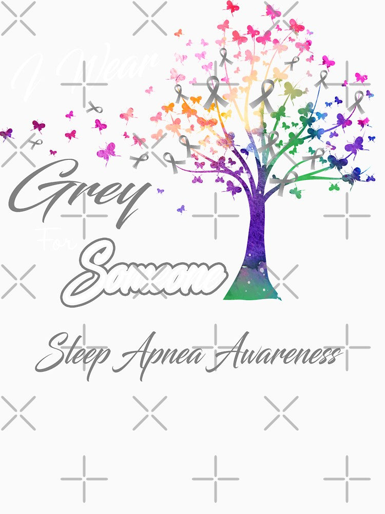 Ribbon Tree I Wear Grey For Someone Sleep Apnea Awareness by Tadmab Unisex , , , Long Sleeve Tee
