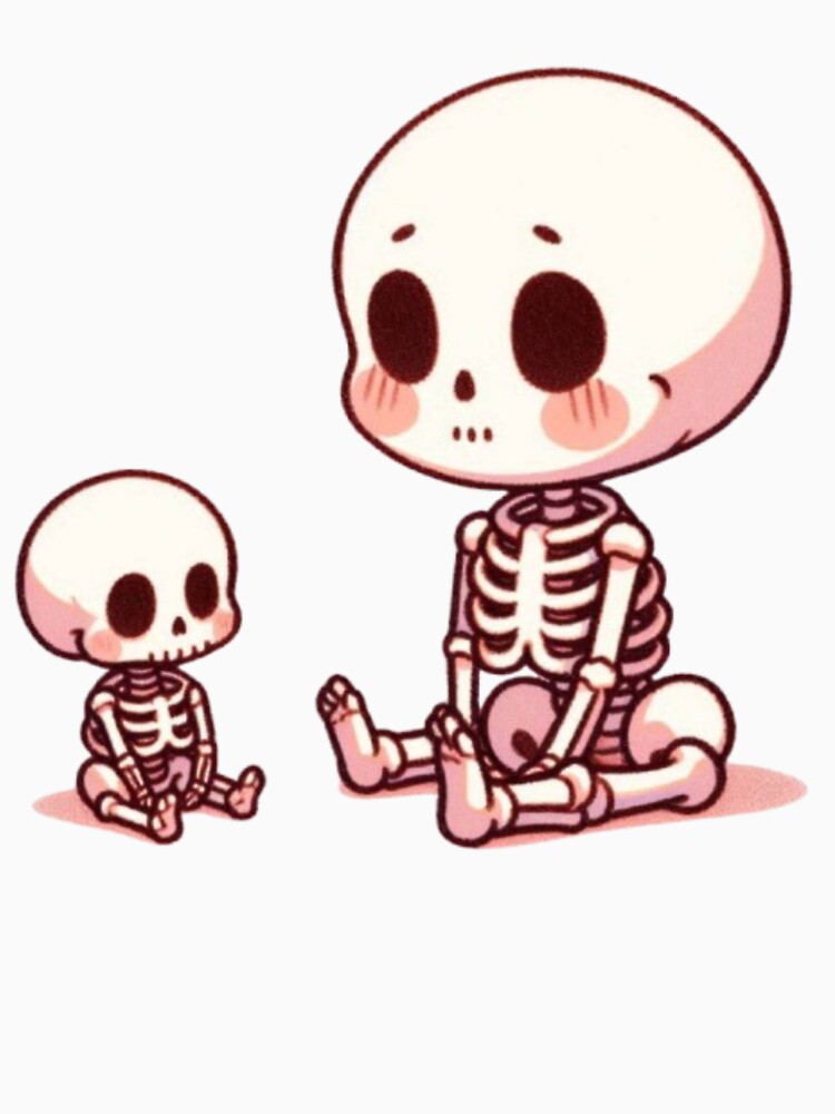 Chibi Skeletons Chilling by Lastsnoww Unisex , , , Long Sleeve Tee