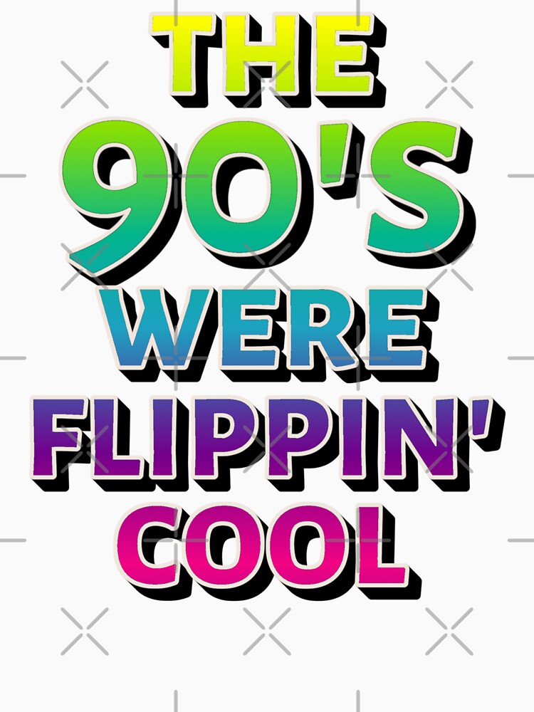 The 90's Were Flippin' Cool, Ombre Pastel Retro Style Design by TrulyEpoque Unisex , , , Long Sleeve Tee