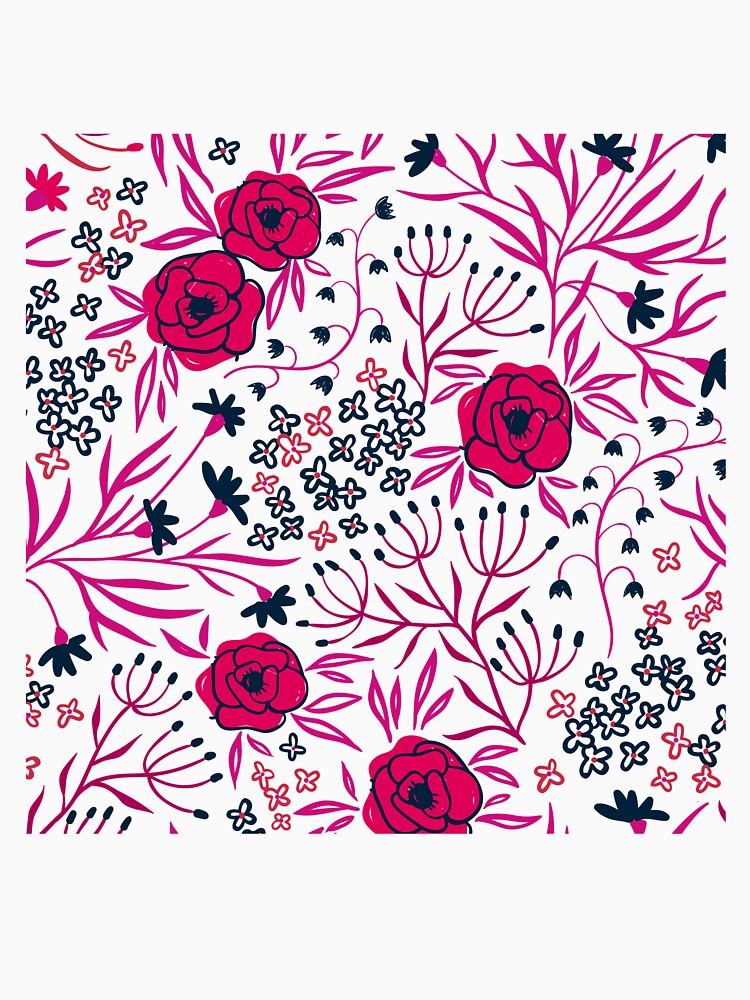 Beautiful Simple Pink Floral design aesthetic by Preety Padhiyar Unisex , , , Long Sleeve Tee