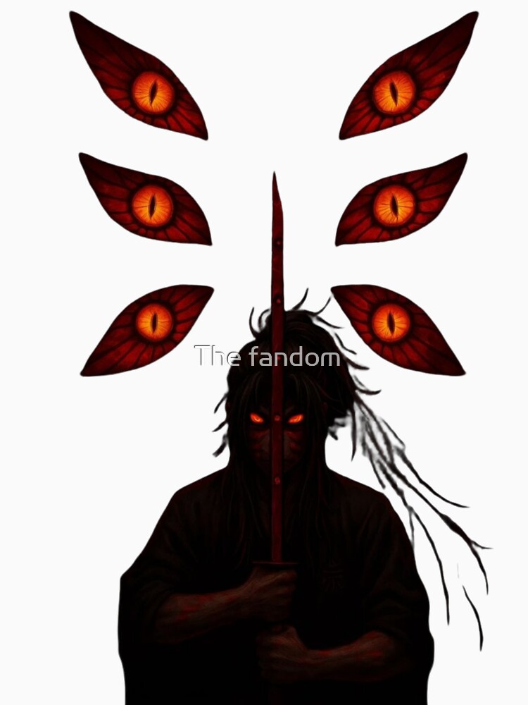 Kokushibo Six Eyes Dark Anime Demon Art by The fandom Unisex , , , Long Sleeve Tee