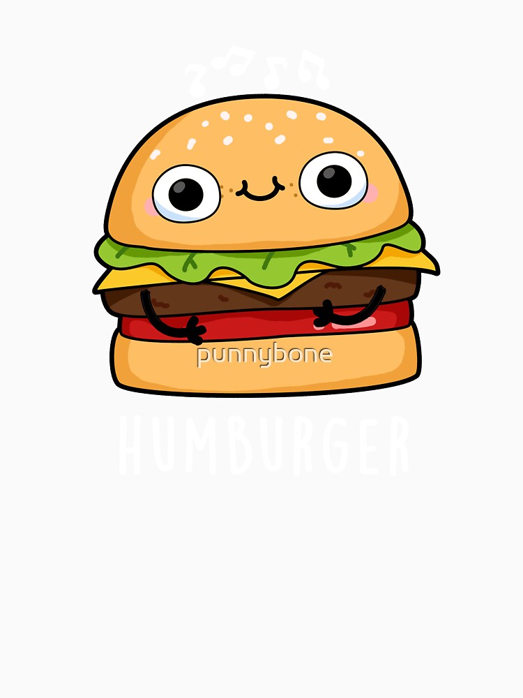 Humburger Funny Burger Puns (Dark BG) by punnybone Unisex , , , Long Sleeve Tee