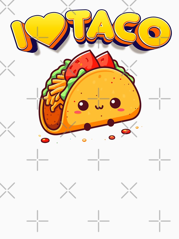 Taco , I Love Taco, Funny Crew Neck Shirts with Taco Graphics, Tacos Gifts for Mexicans, Tacos Birthday Party Shirts by breathlessllc