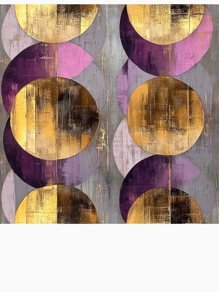 Copy of Vintage Geometric Circles – Abstract Gold & Teal Ar by SylvieVibes