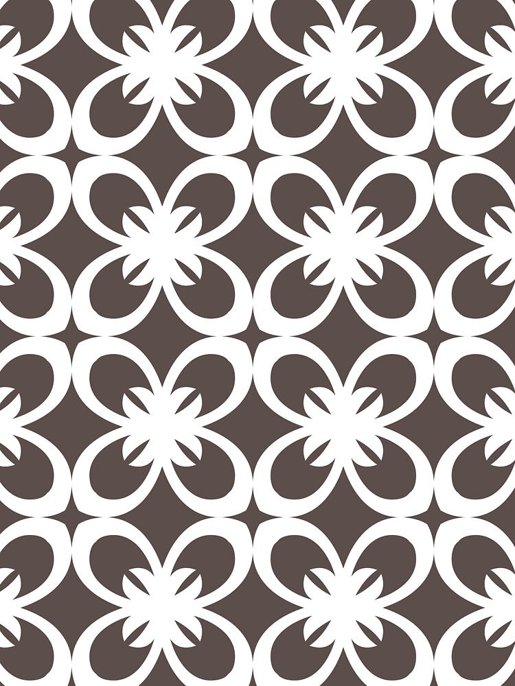 Dark Brown and White Minimal Flower Pattern Pairs DE 2022 Popular Color Nomad DET697 by ColorOfTheYears