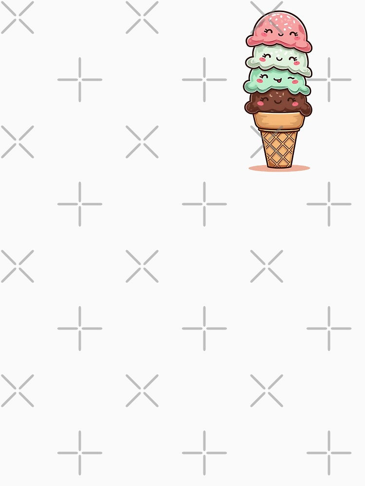 Kawaii Ice Cream by VibeTCreations Unisex , , , Long Sleeve Tee