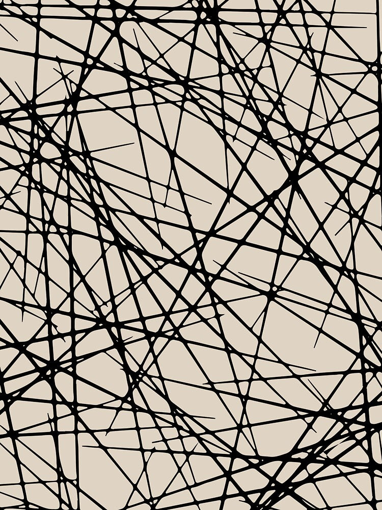 Beige and Black Abstract Criss Cross Line Pattern Pairs Sherwin Williams 2022 Popular Color Natural Linen SW 9109 by ColorOfTheYears