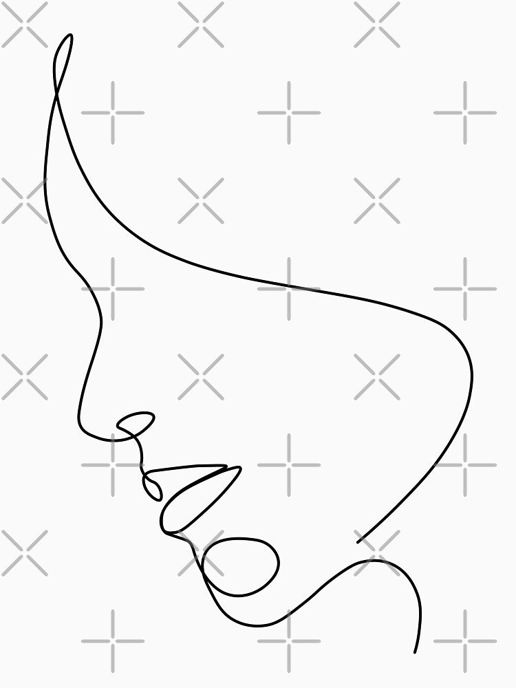 Beautiful Woman's face, The Concept of Skin Beauty Care, wall art, Fashion beauty model line art, sticker, poster, t shirt design by JSWDESIGNS