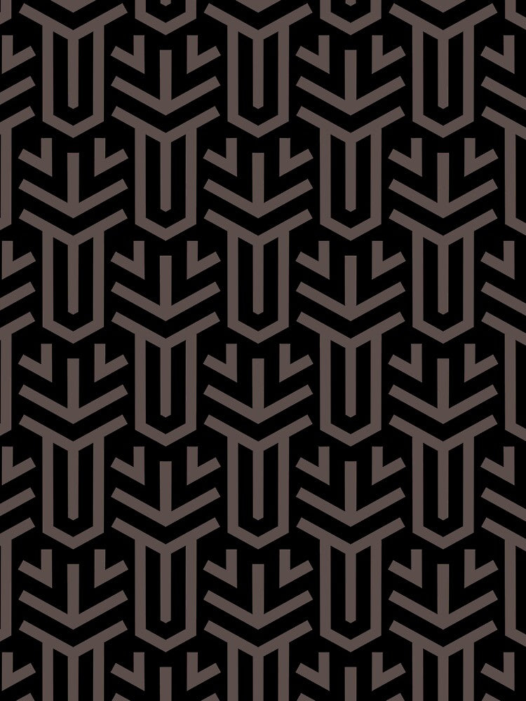 Black and Dark Brown Shape Tile Pattern Pairs DE 2022 Popular Color Nomad DET697 by ColorOfTheYears