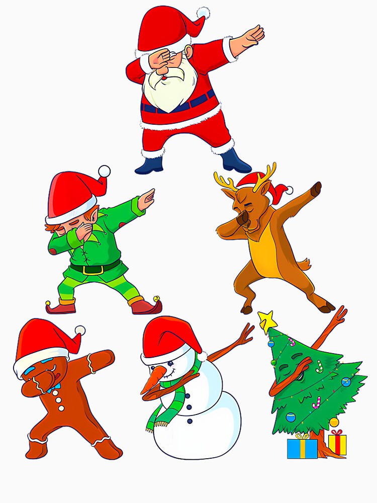 Dabbing Santa Elf Friends Christmas Short Sleeve Funny Xmas Dab by anzaladamoyev Unisex , , , Long Sleeve Tee
