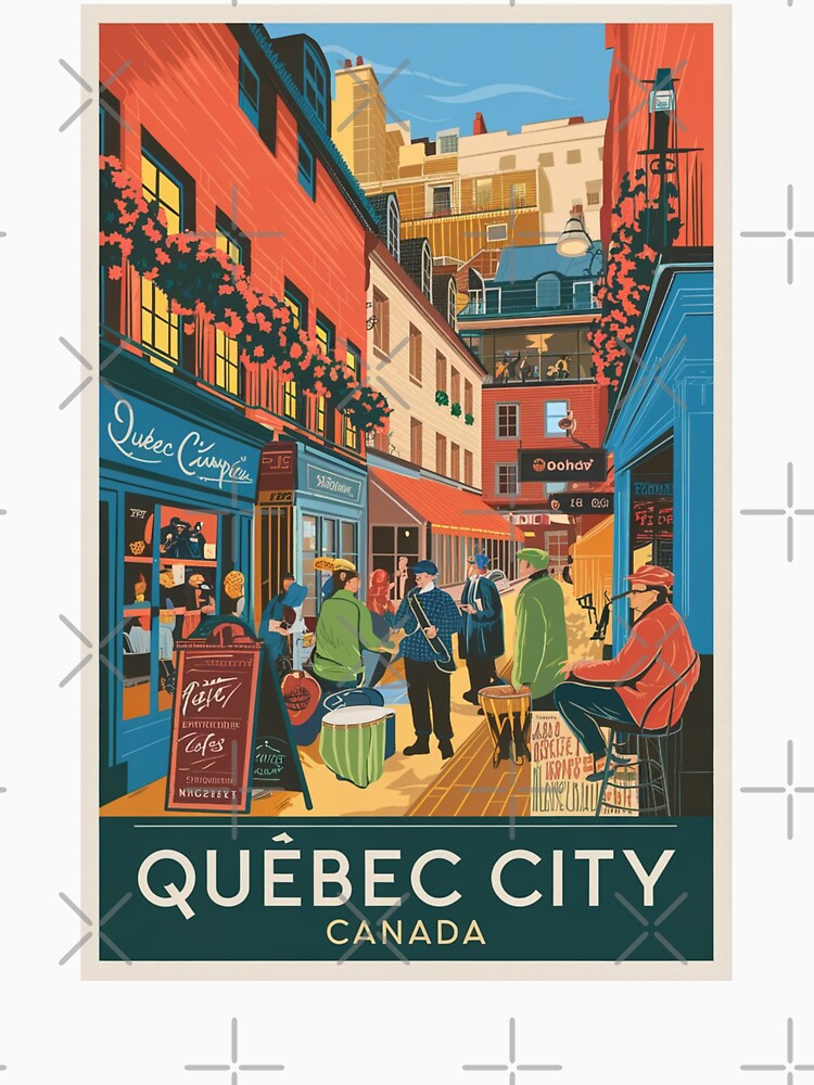 Quebec Vintage Travel Poster by TravelerRat Unisex , , , Long Sleeve Tee