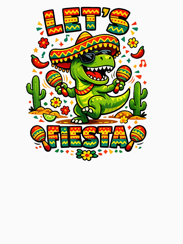 Fiesta Dinosaur Taco Party by Le7yaStore Unisex , , , Long Sleeve Tee