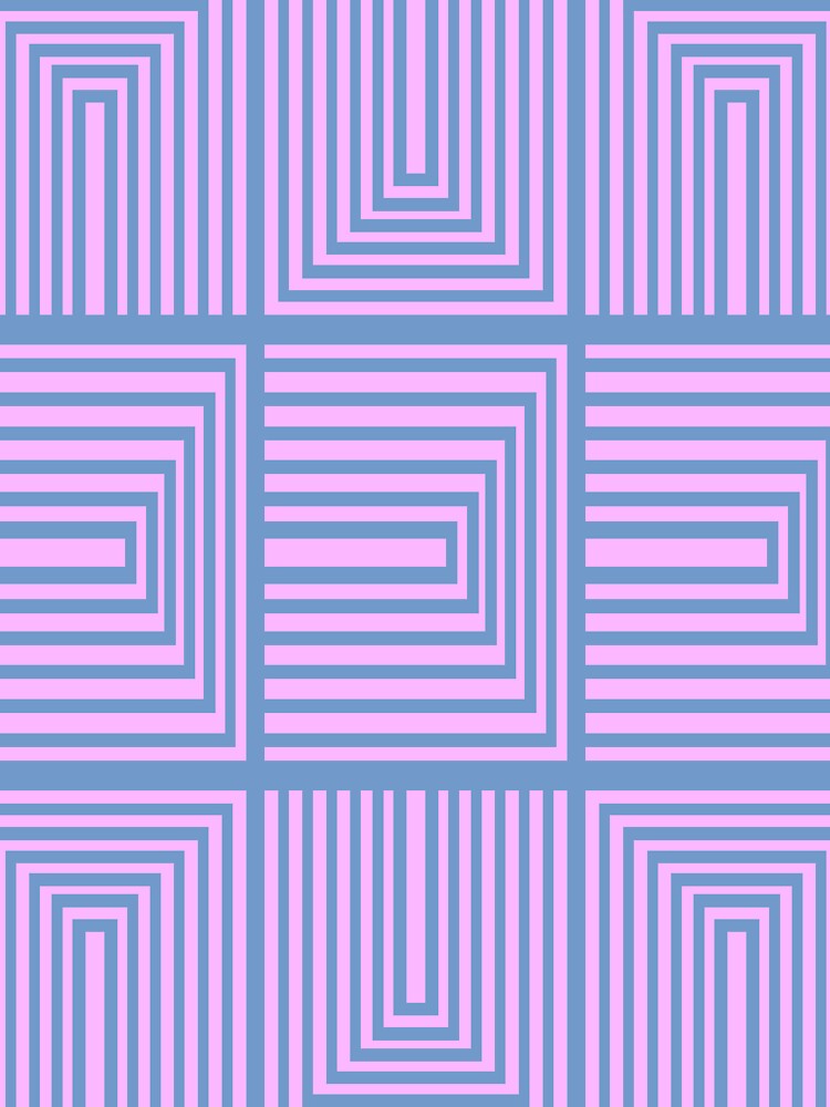 Mid Mod Op Art in Pink and Blue by JuneJournal
