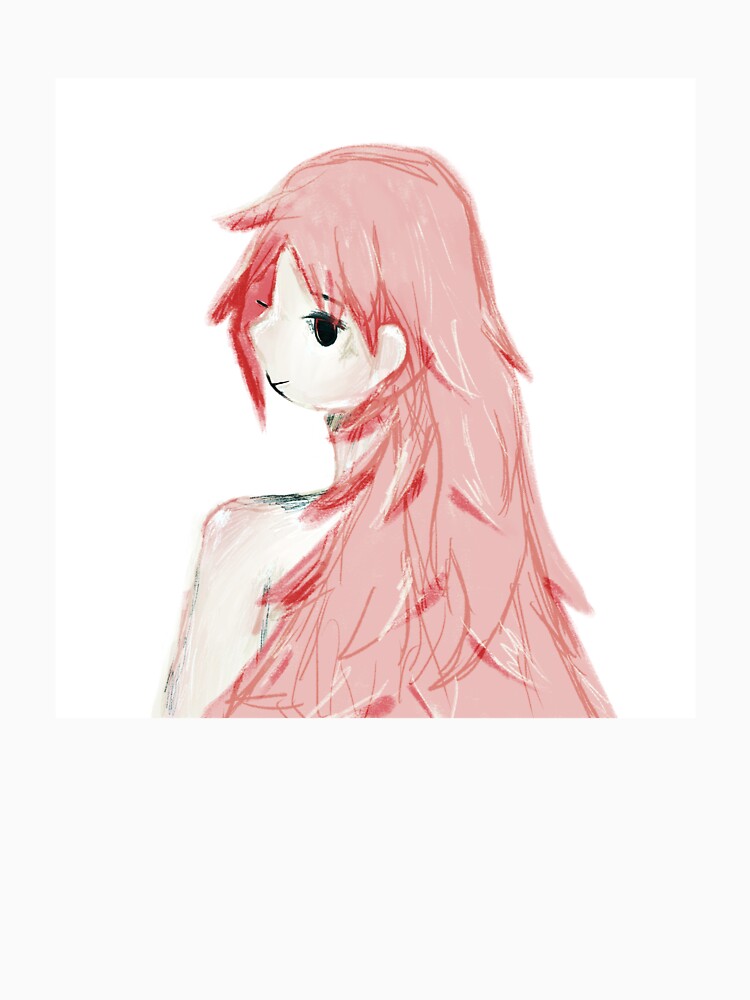 Dreamy Red Sketch Portrait – Abstract Minimal Art by Moni-Ireland