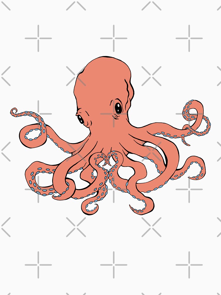 Copy of Love Octopus Colour Variation #3 by tallulahgaeaart Unisex , , , Long Sleeve Tee