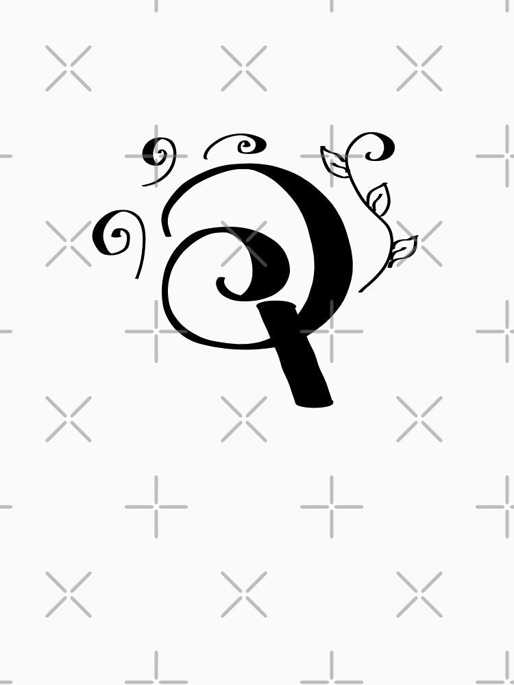 The letter Q by Flowersfruits Unisex , , , Long Sleeve Tee