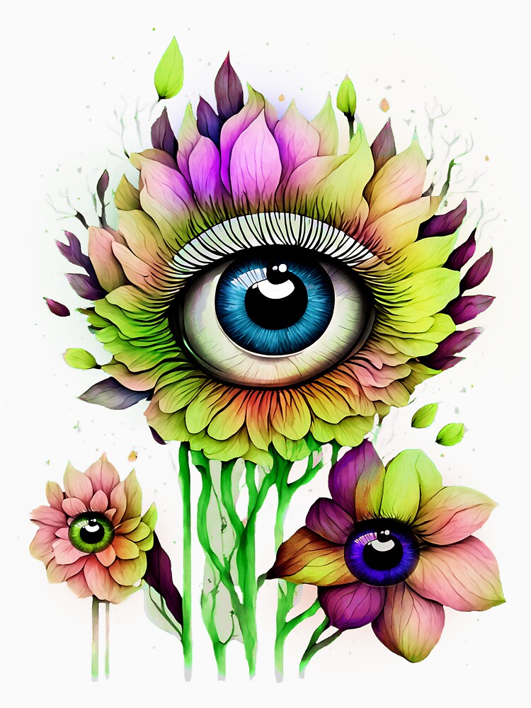Surreal Eye with Flowers – Mystical Floral Vision Artwork | Dreamy Fantasy Art Design by PENLEAF DESIGNS