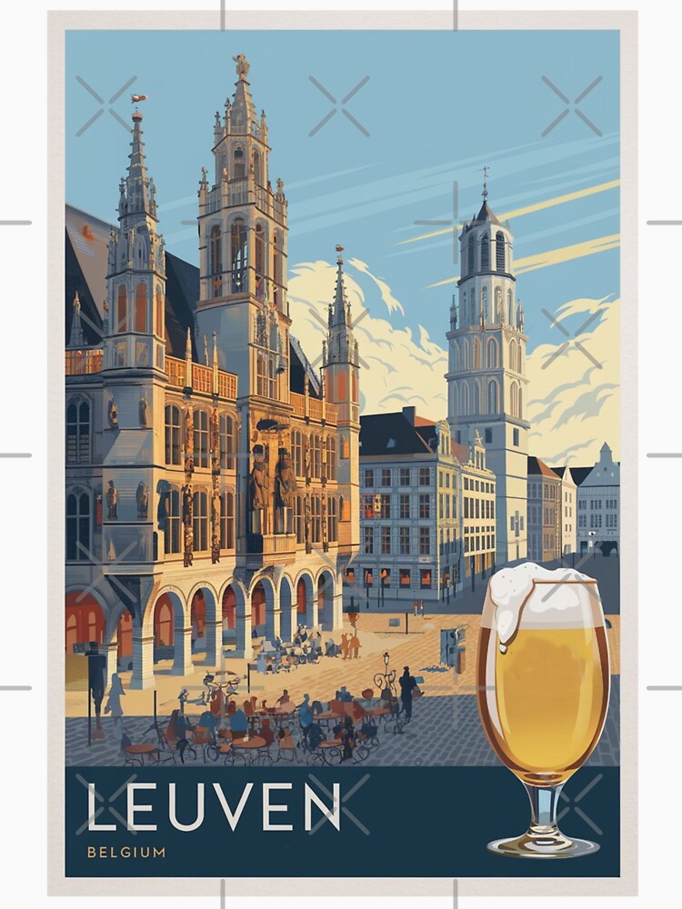 Leuven Vintage Travel Poster by TravelerRat Unisex , , , Long Sleeve Tee