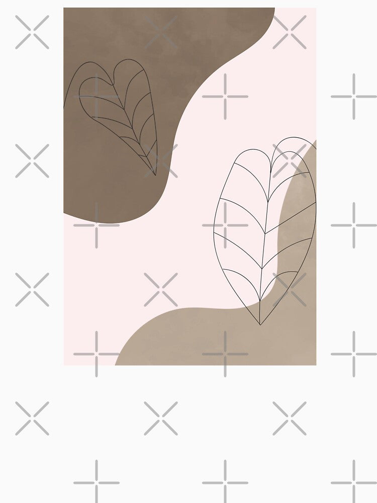 Neutral Abstract Shapes, Line Art Drawing, Scandi Artwork 1 by technicolorable_art