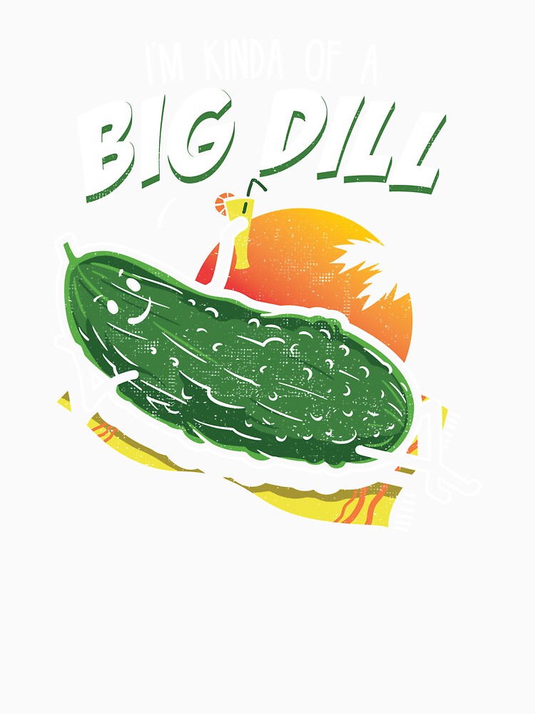 Pickle Fan Pun Design - I'm Kinda Bill Dill Joke Tee print by Lisbob Unisex , , , Long Sleeve Tee