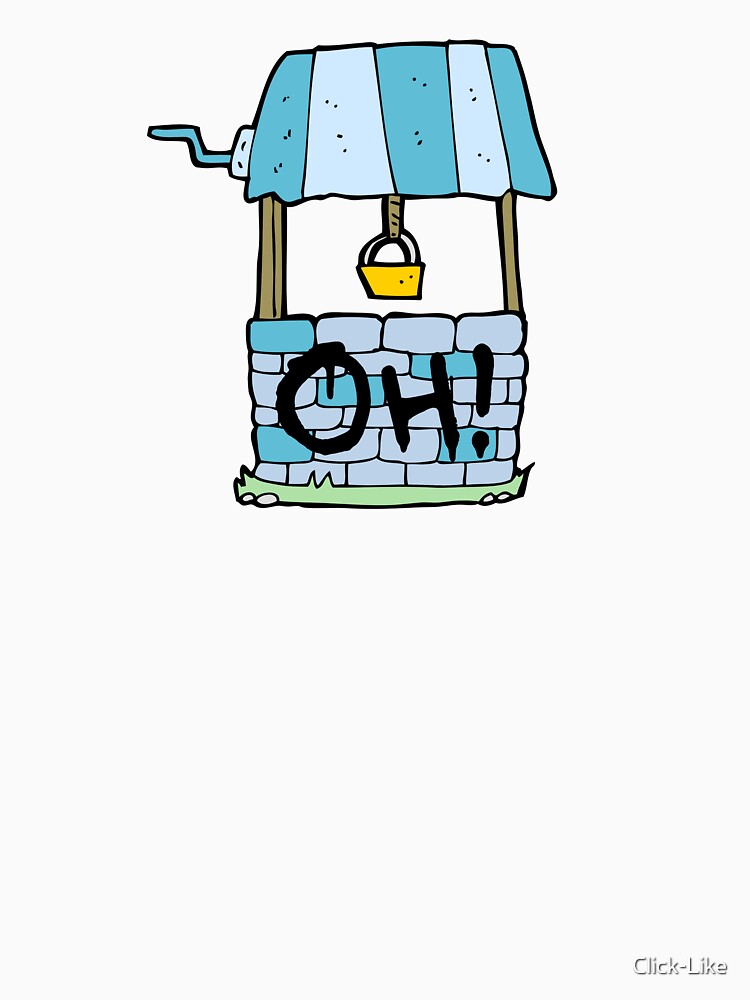Oh Well Pun, Oh in graffiti on a blue funny water well by Click-Like Unisex , , , Long Sleeve Tee