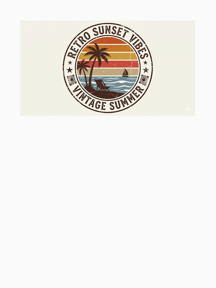 Retro Vintage Sunset Aesthetic Design 80s inspired Retro Sun by badis amroune Unisex , , , Long Sleeve Tee