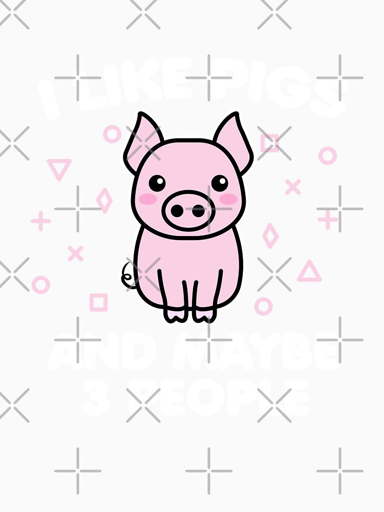 I like pigs and maybe 3 people by 23mangoes Unisex , , , Long Sleeve Tee