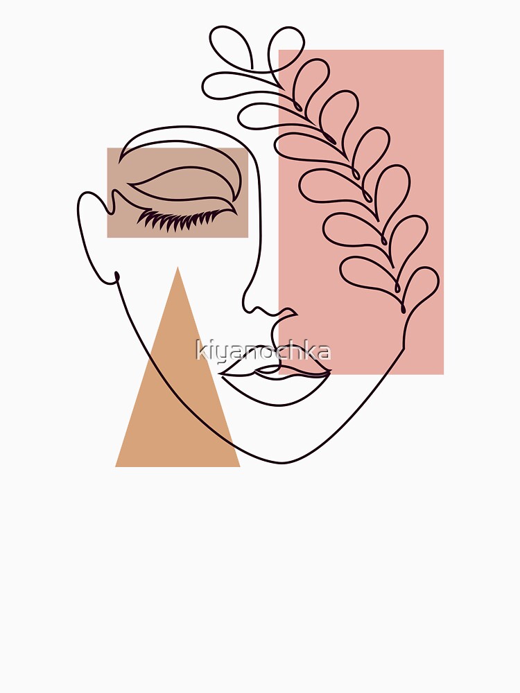 MIinimalist woman face with geometric shapes by kiyanochka