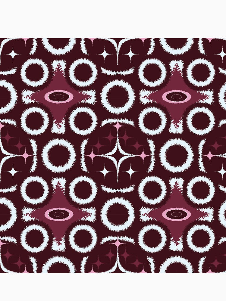 Mulberry and soft pink tones define tribal design geometric by zephstudoartist