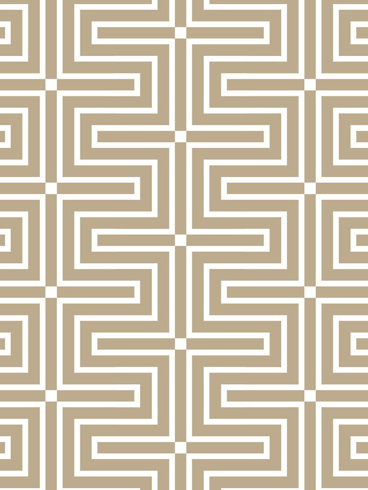 Tan and White Tessellation Line Pattern 3 Pairs DE 2022 Trending Color Bamboo Screen DE6193 by ColorOfTheYears