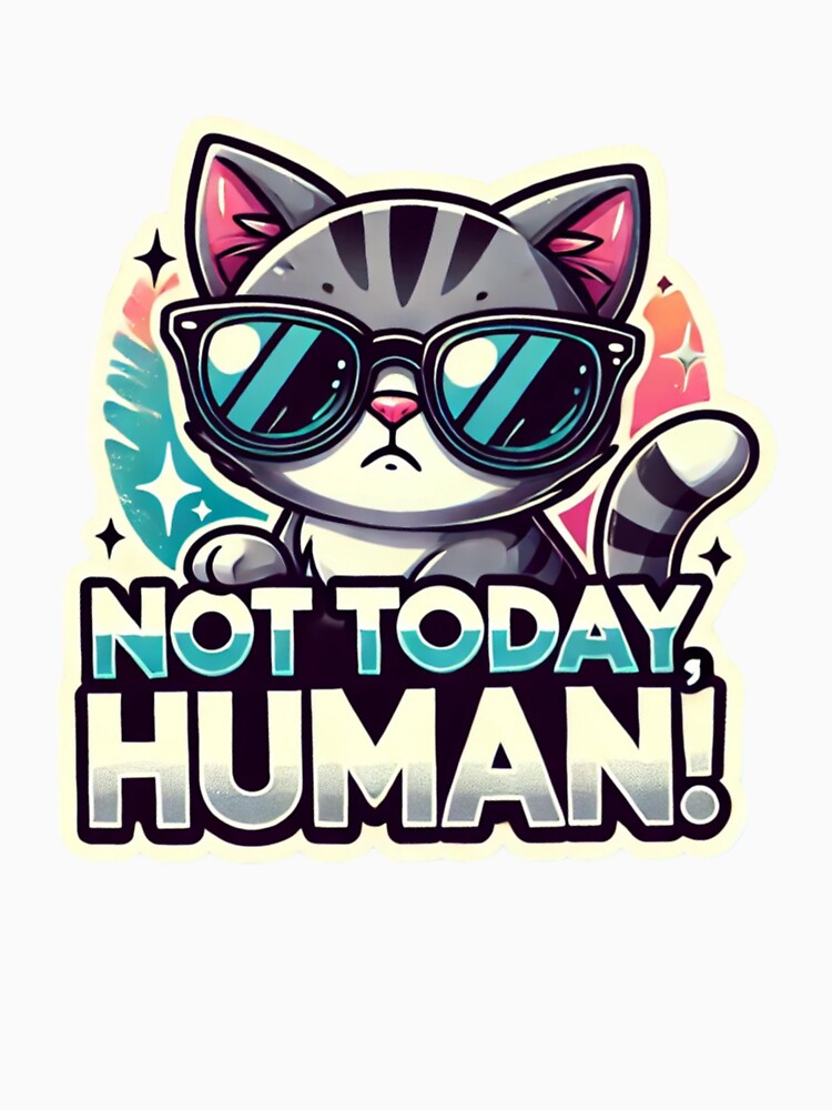 Cat not today human by ESAKA97Shop Unisex , , , Long Sleeve Tee
