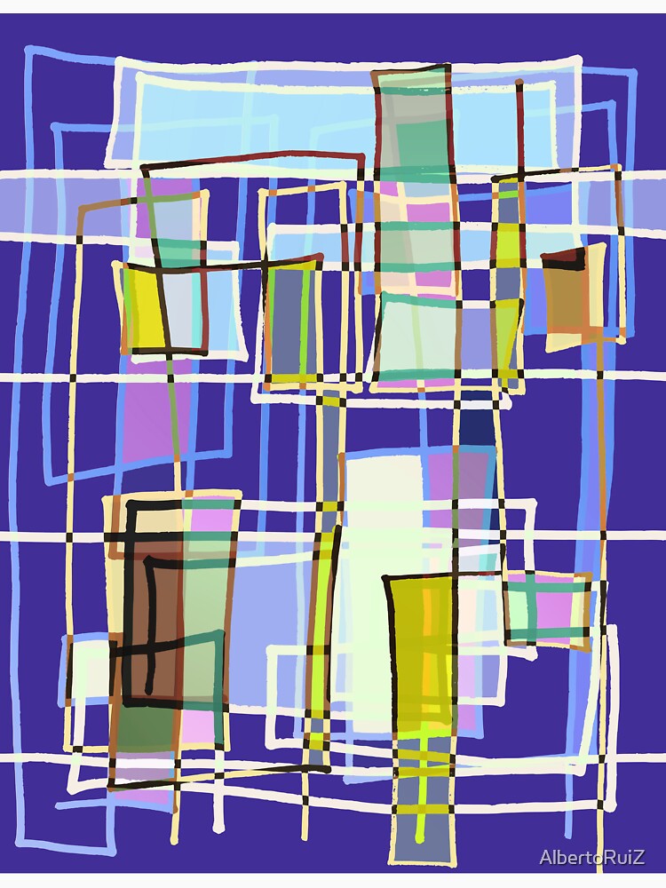 Blue abstract geometric composition by AlbertoRuiZ Unisex , , , Long Sleeve Tee