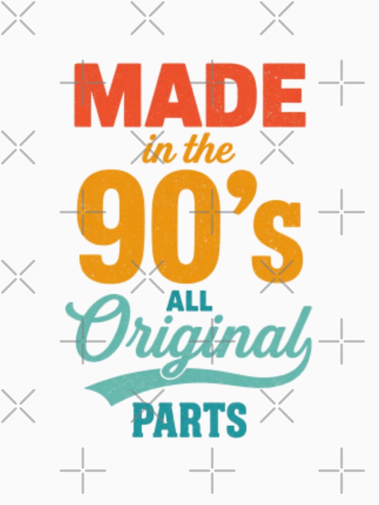 Made in the 90s All Original Parts | Retro 90s Birthday Graphic by HBDStudio Unisex , , , Long Sleeve Tee