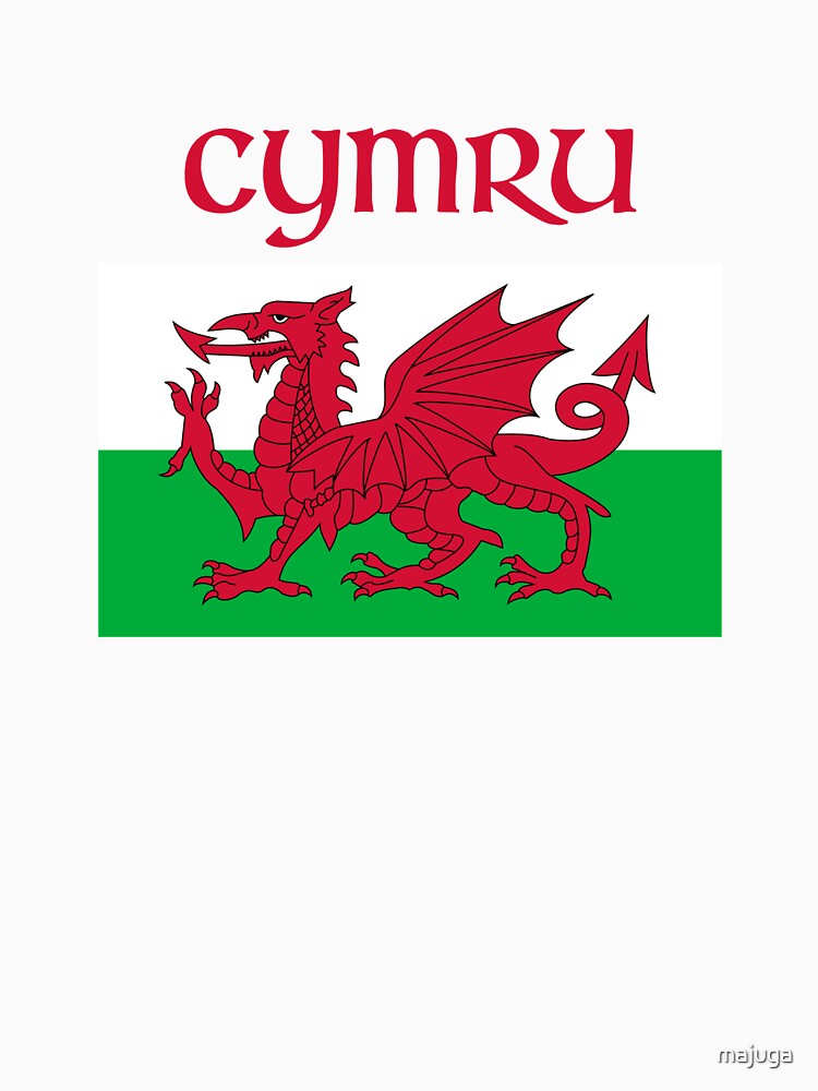 Wales Dragon Flag Welsh Retro Cymru Medieval by majuga Unisex , , , Long Sleeve Tee