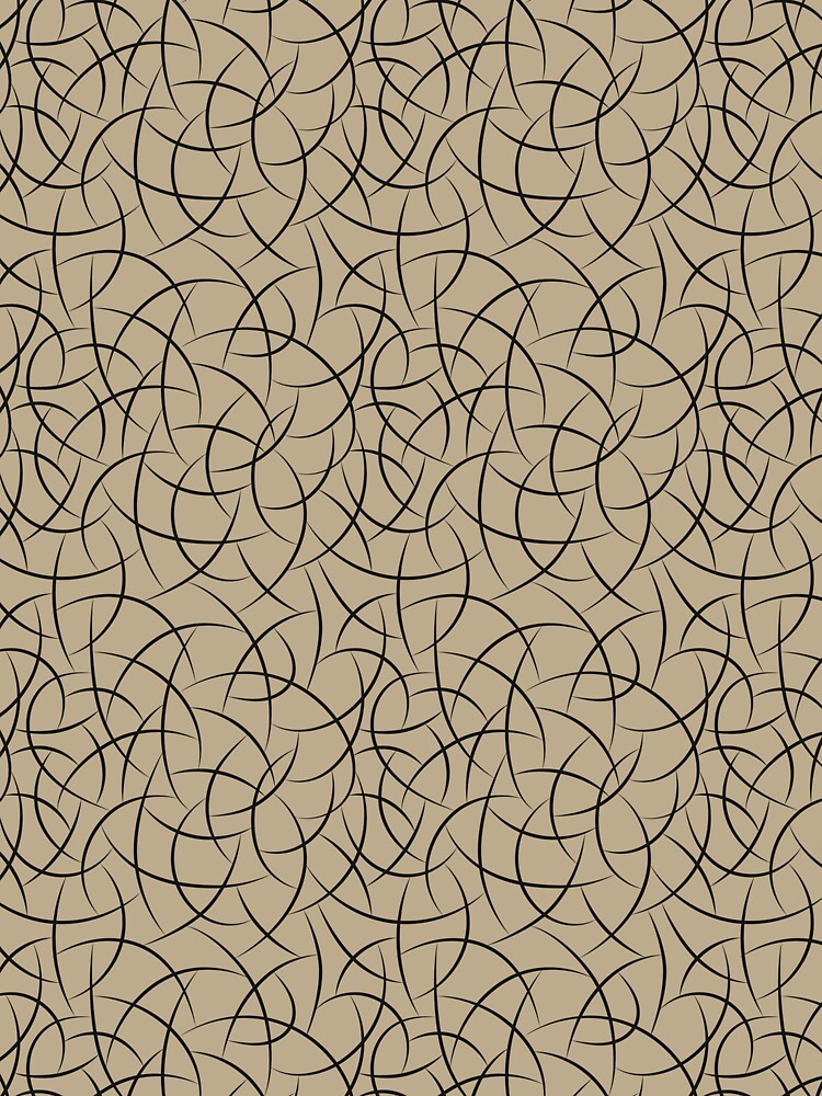 Black and Tan Abstract Crescent Shape Pattern Pairs DE 2022 Trending Color Bamboo Screen DE6193 by ColorOfTheYears