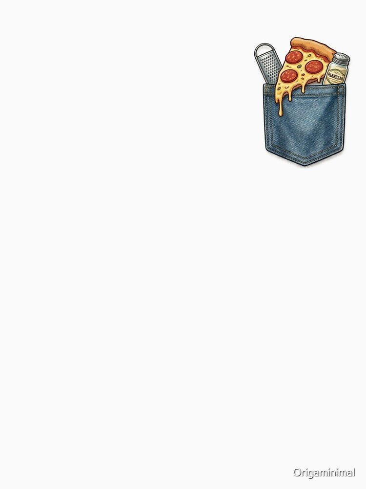 Pizza Pocket by Origaminimal Unisex , , , Long Sleeve Tee