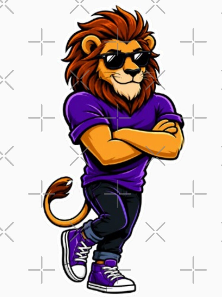 stylish lion by Snurly Unisex , , , Long Sleeve Tee