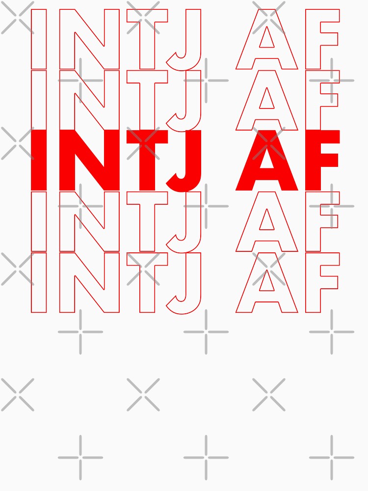 INTJ AF Red Personality MBTI Funny Shirt by FanaticTee Unisex , , , Long Sleeve Tee
