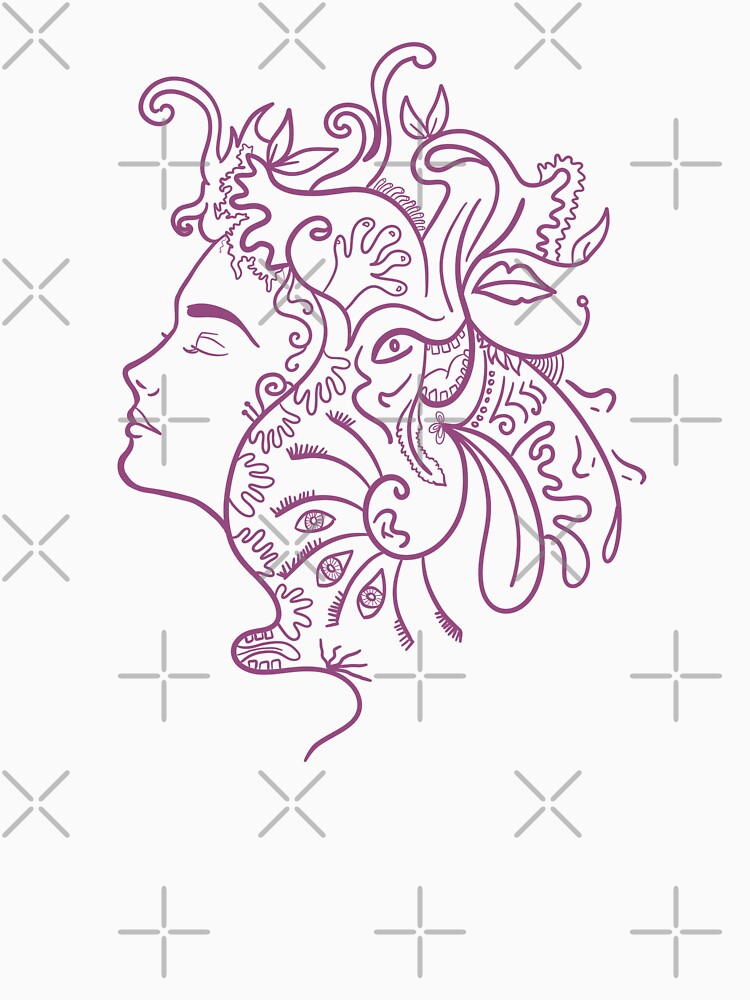Surreal Woman – Abstract Hair Line Art by SmolSwaz