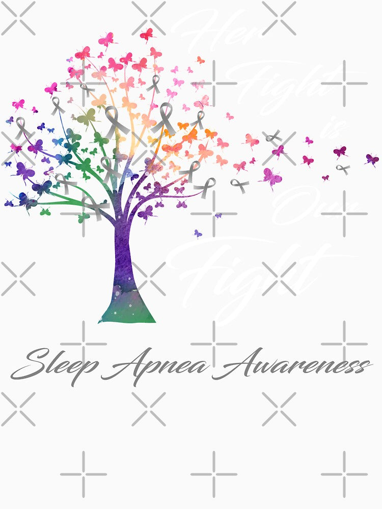 Her Fight Is Our Fight Sleep Apnea Awareness by Gillosina Unisex , , , Long Sleeve Tee