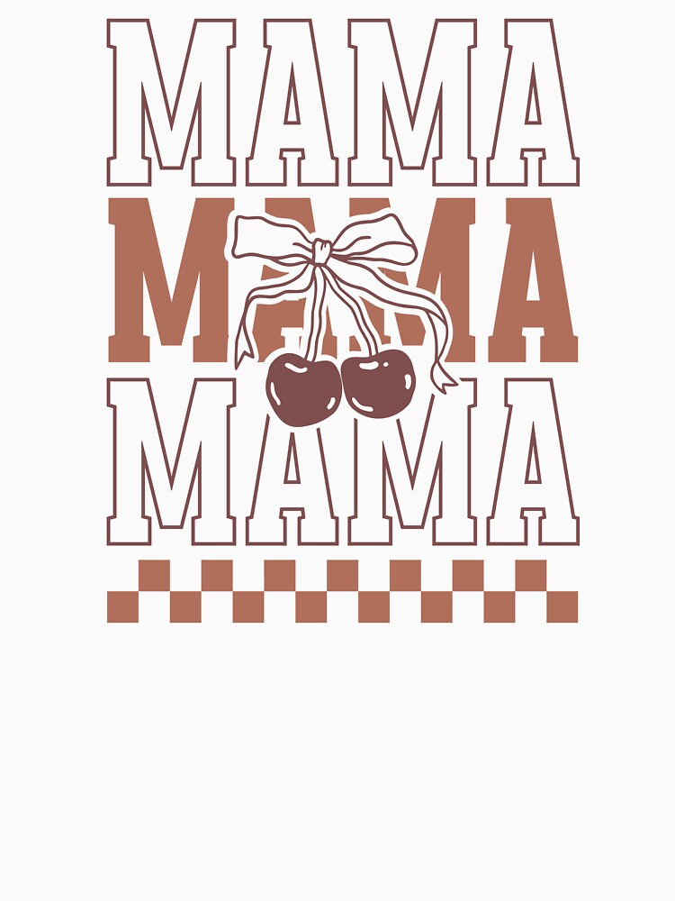 Mama Checkerboard Cherry Bow by krystalRomanart Unisex , , , Long Sleeve Tee