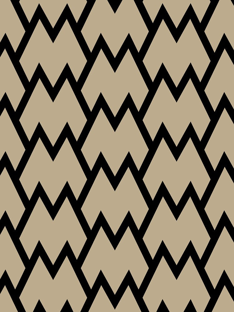 Black and Tan Tessellation Line Pattern 18 Pairs DE 2022 Trending Color Bamboo Screen DE6193 by ColorOfTheYears