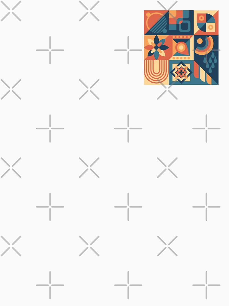 Mid century modern geometric pattern orange by vianahline
