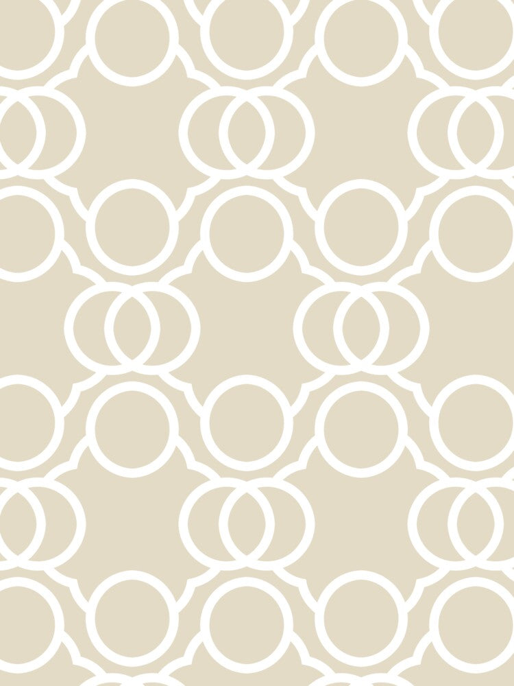 Beige and White Geometric Circle Pattern Pairs Dutch Boy 2022 Popular Color Antique White 011W - Colour Trends - Trending Hues by ColorOfTheYears