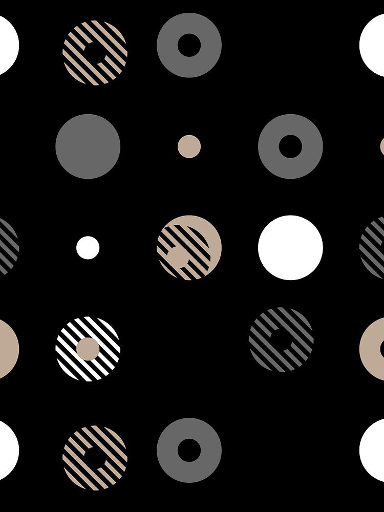 Brown Gray Black White Stripe Circle Dot Pattern Pairs DE 2022 Popular Color Trail Dust DE6123 by ColorOfTheYears
