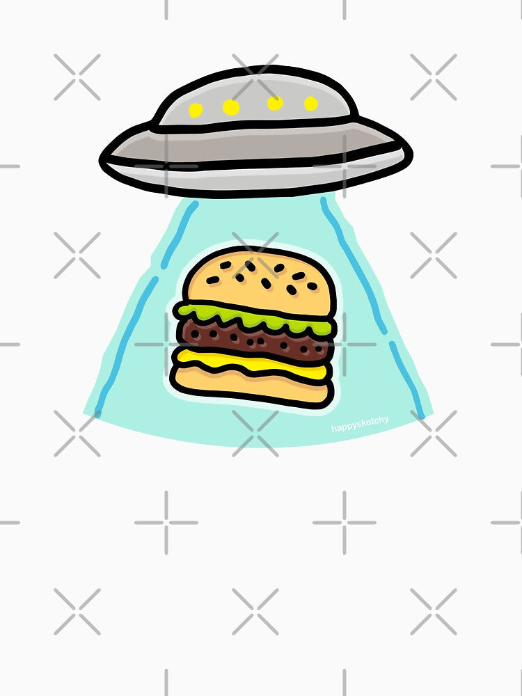 Hamburger abduction by happysketchy Unisex , , , Long Sleeve Tee